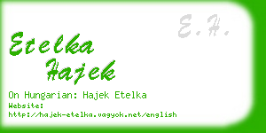 etelka hajek business card